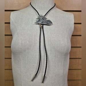 Metal Bolo Tie Western Braided Cord Unisex Vintage Style Jewelry
